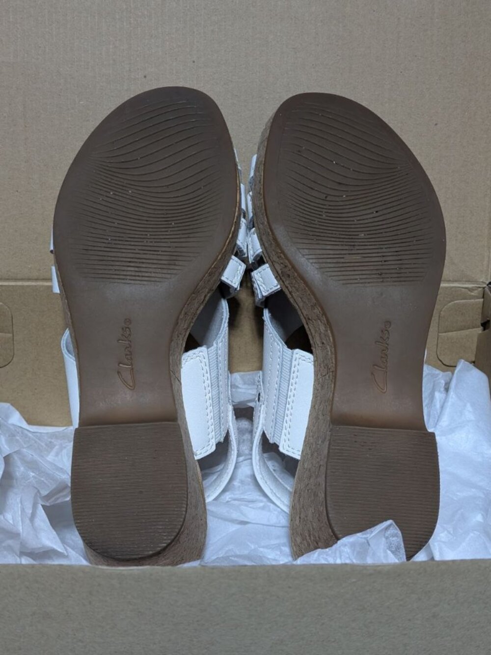 Clarks Giselle Ivy Wedge Sandal White US Size 7.5 - Picture 4 of 14
